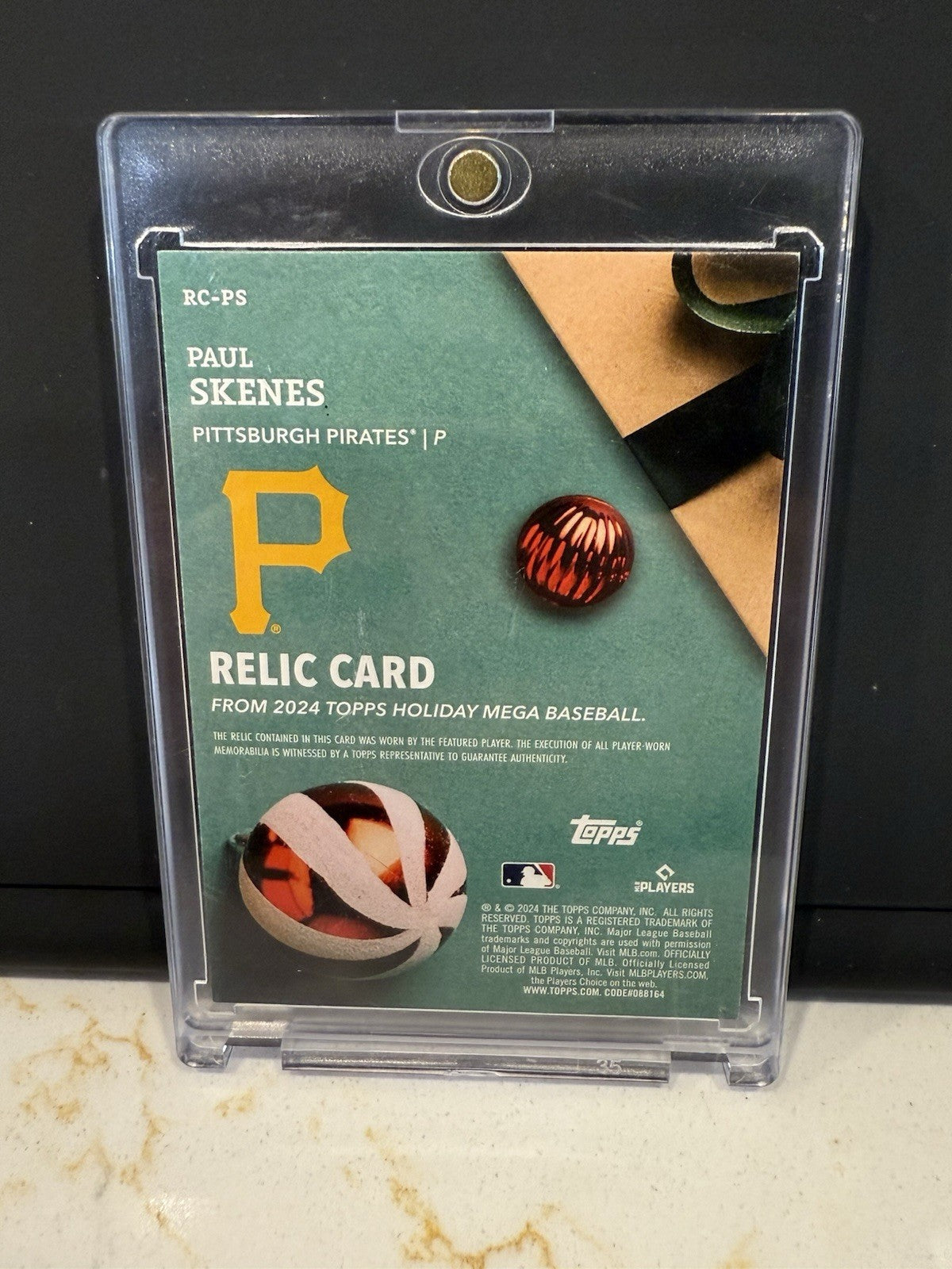 2024 Topps Holiday - Relics Paul Skenes #RC-PS (MEM, RC)